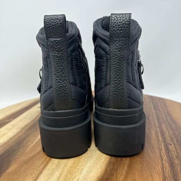 Vionic Janara Women's 7.5 Quilted Nylon Chunky Heel Ankle Black Boots - Picture 5 of 10